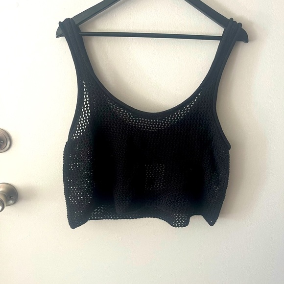 Forever 21 Black Knitted Crop Top - Picture 1 of 3